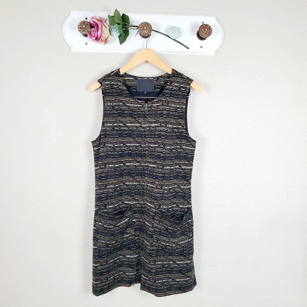 Sanctuary City Vest Retro Mini Shift Multicolor Dress Mod Vibes Y2K Inspired